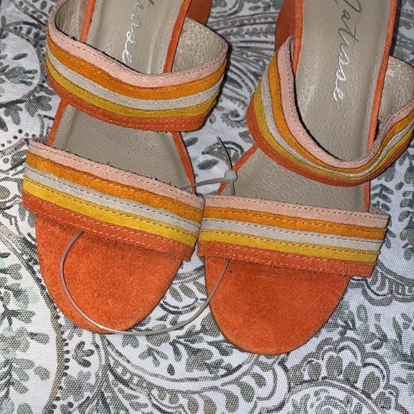 MATISSE Bonita Fire Orange Suede Leather Mules - Picture 5 of 5